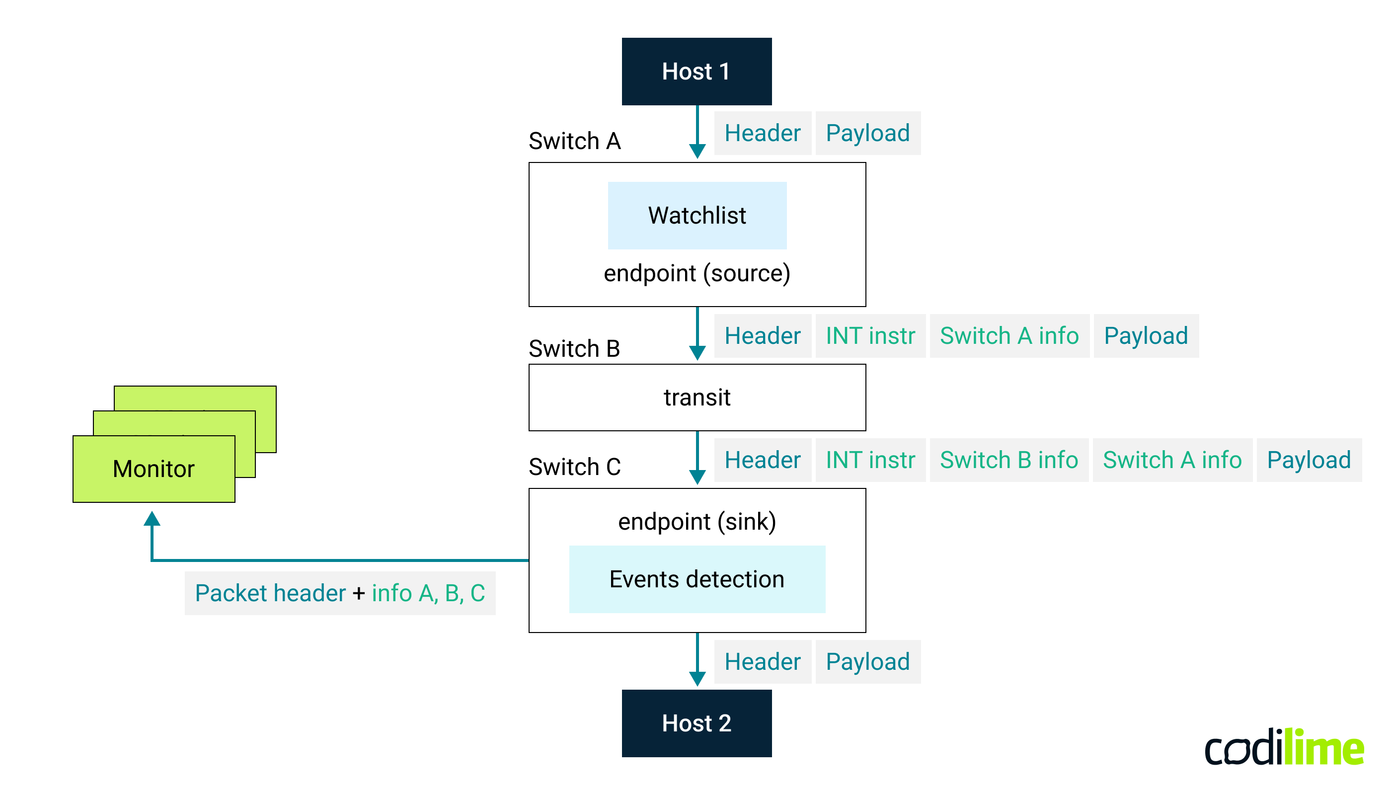 In-band telemetry architecture