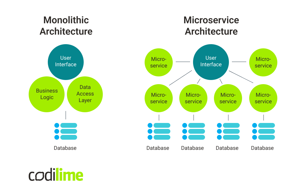 Monolithic architecture vs microservice architecture