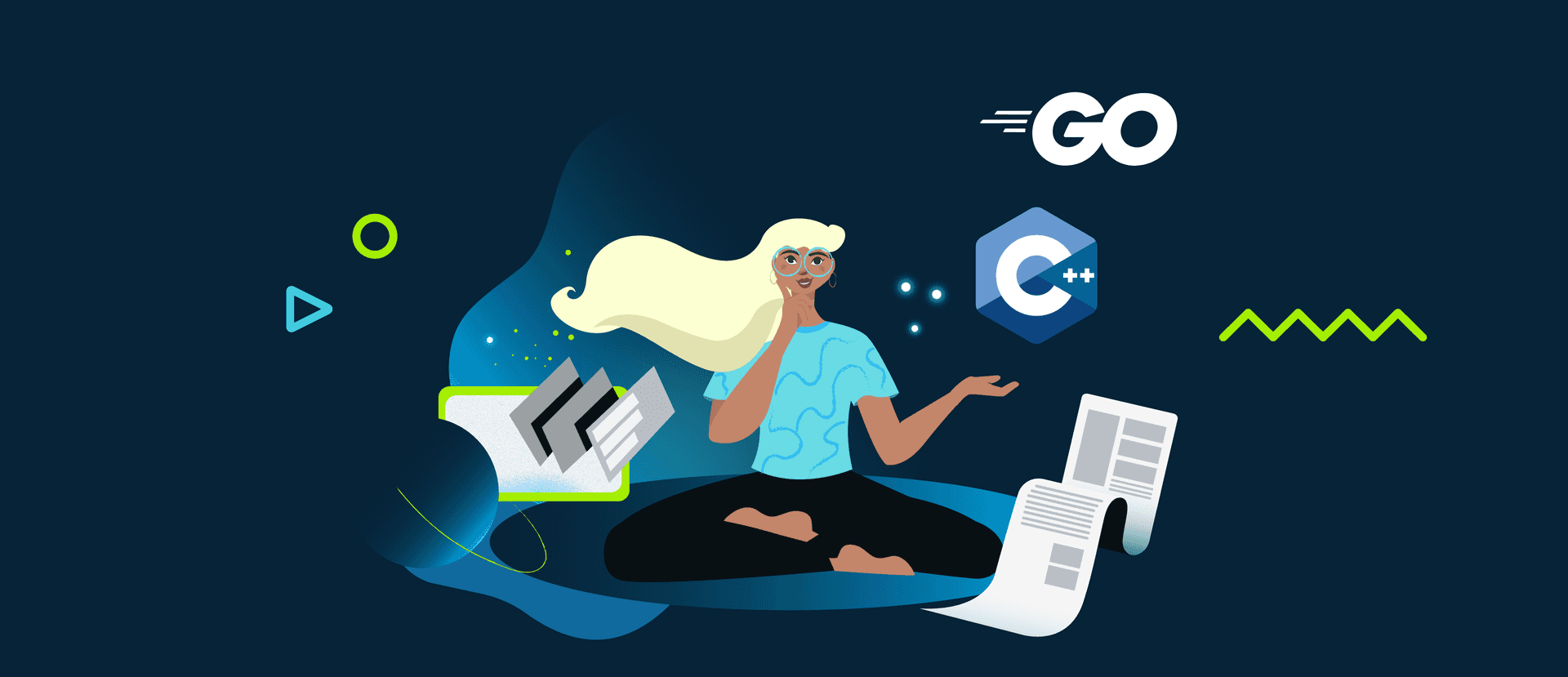 Thumbnail of an article about Go vs. C++ — main differences