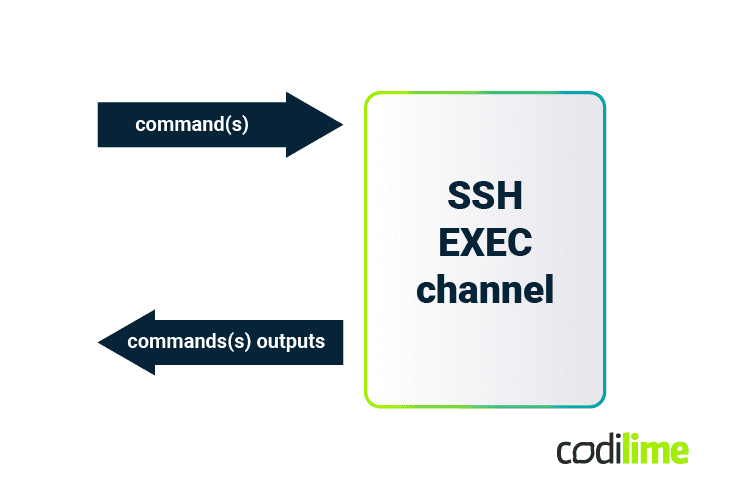 The SSH EXEC channel behavior