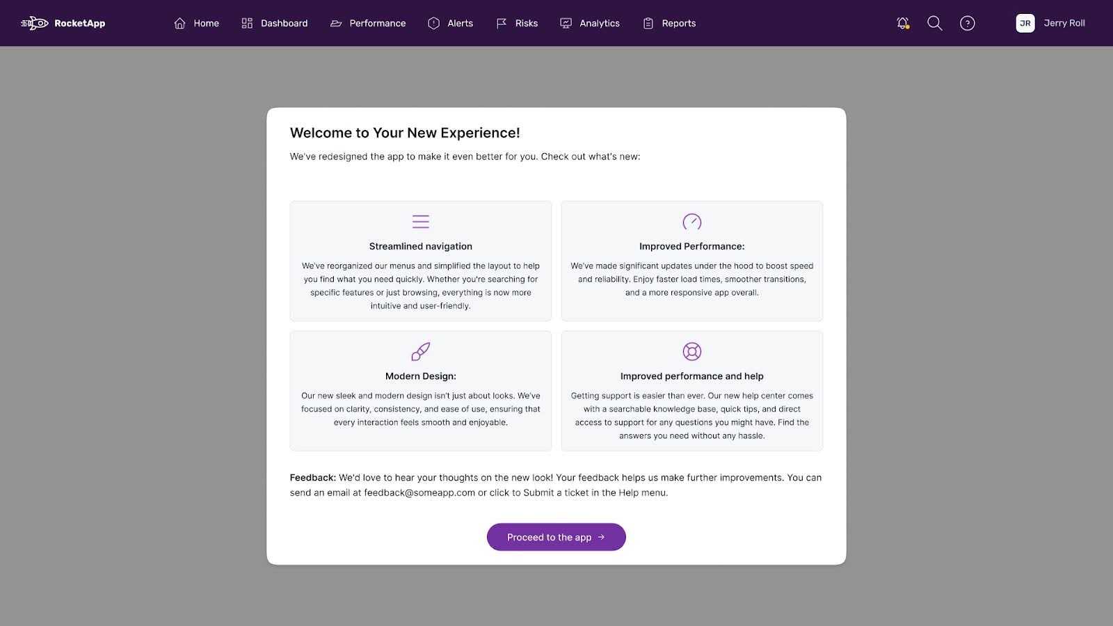 User onboarding example – visuals designed by the article author