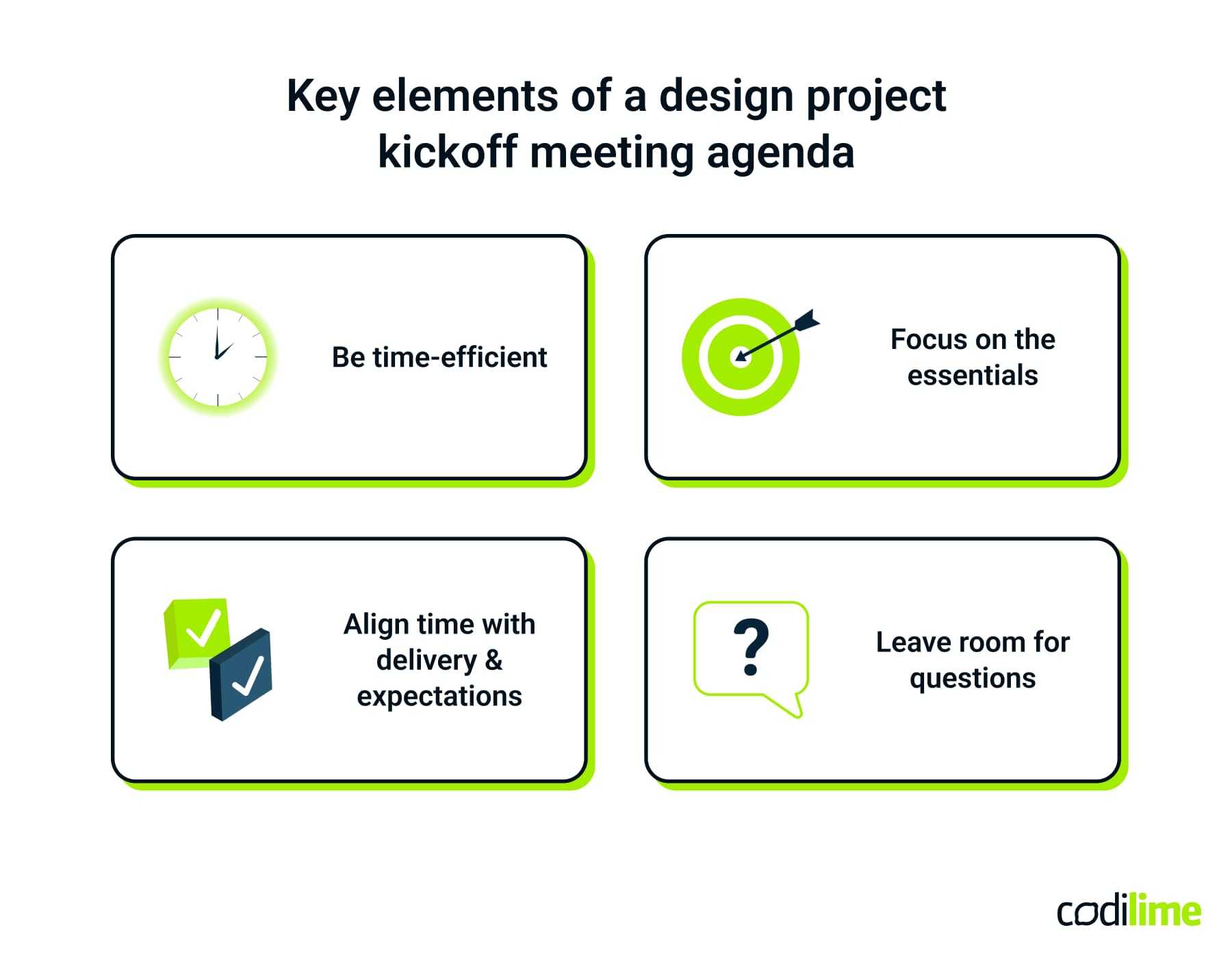 Key elements during a design project kickoff meeting
