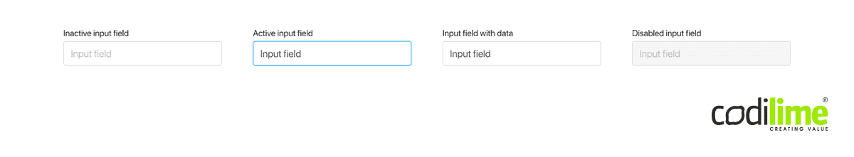 Input field for entering data